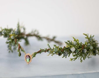 Woodland Elven Tiara: Juniper Forest Fairy Crown Headpiece
