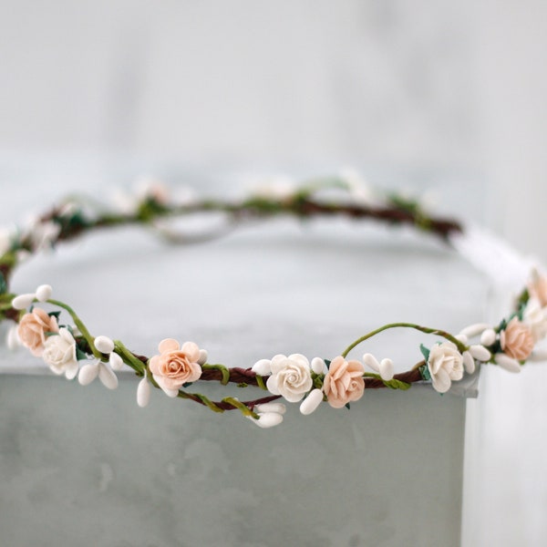 Couronne de fleurs, mariage couronne de fleurs, couronne de tete, fille de fleur, bandeau avec fleurs, diademe mariage