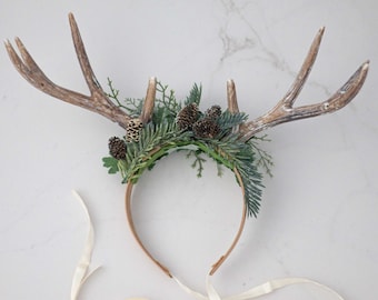 Deer antler headband for adult - large antlers