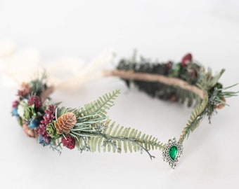 Elven crown, woodland fairy flower crown, elf tiara, medieval wedding circlet, forest elf headpiece, ren faire costume, fall fairy princess