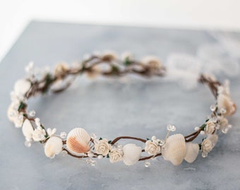 Seashell Mermaid Headband: Beach Wedding Hair Wreath