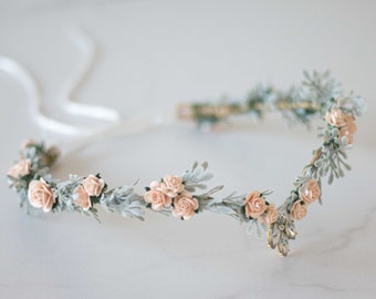 Woodland Elf Kroon, Bloemen Diadeem, Vintage Hoofd, Krans Hoofdband