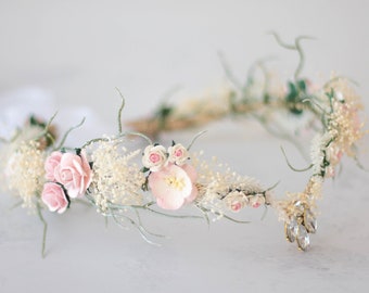 Woodland Elf Kroon, Bloemen Diadeem, Vintage Hoofd, Krans Hoofdband