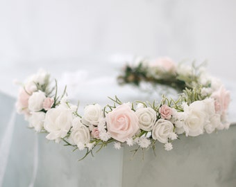 Corona di capelli, diademi di fiori, corona floreale sposa, ghirlanda di fiori, coroncina da sposa, fiori tra i capelli