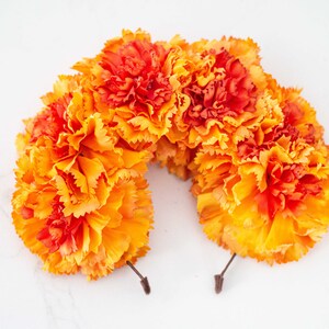 Orange Flower Headband, Marigold Headpiece for Dia De Los Muertos - Etsy