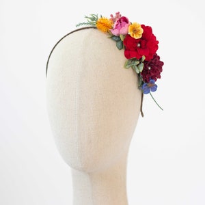 Colorful Frida Flower Crown: Rainbow Floral Headband image 4