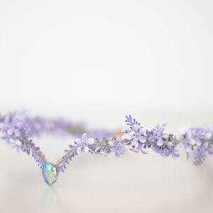 Lavender elven crown, fairy tiara, flower headband, pale purple elven circlet, twig elven circlet, elven queen floral tiara, elf headpiece