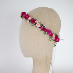 Bloemen Diadeem Bruid Bloemenkroon Tiara Nepbloemen Bruids Tiara Bloemen Bruid Bloemen Haar Bloemenslinger Vintage Hoofd Krans Hoofdband afbeelding 9