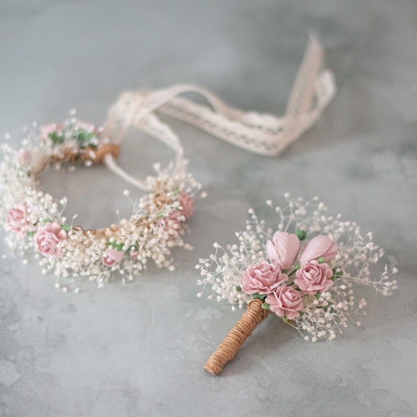 Blumen Armband für Trauzeugin, Armband aus Blumen Hochzeit, Bridemaidsarmband, Blumen Armband für Hochzeit