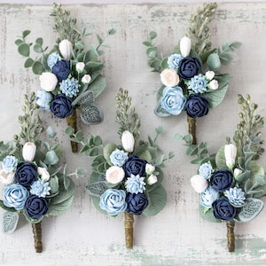 Boutonnière van de bruidegom, Bruiloft boutonniere, Bruidegom knoopsgat, Corsage van de bruidegom
