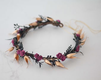 Couronne de fleurs, mariage couronne de fleurs, couronne de tete, fille de fleur, bandeau avec fleurs, diademe mariage