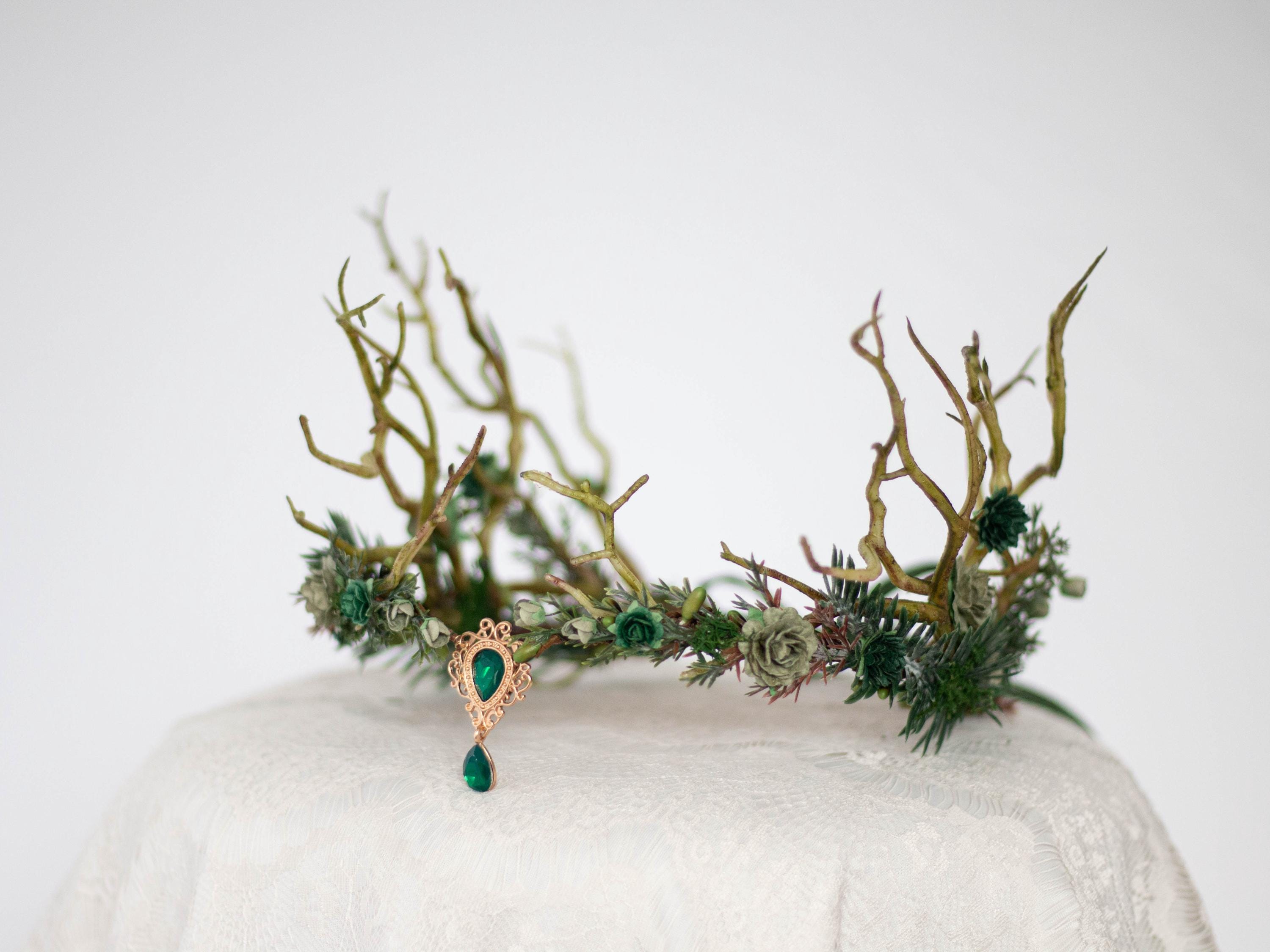 Enchanted Forest Green and Brown Decorative Headpiece Enchanted Forest Headpiece - Etsy main image 4