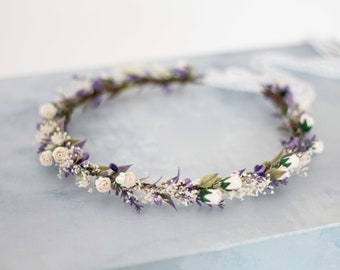 Couronne de fleurs, mariage couronne de fleurs, couronne de tete, fille de fleur, bandeau avec fleurs, diademe mariage