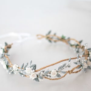 Flower Crown Wedding Dainty Hair Wreath Delicate Floral - Etsy