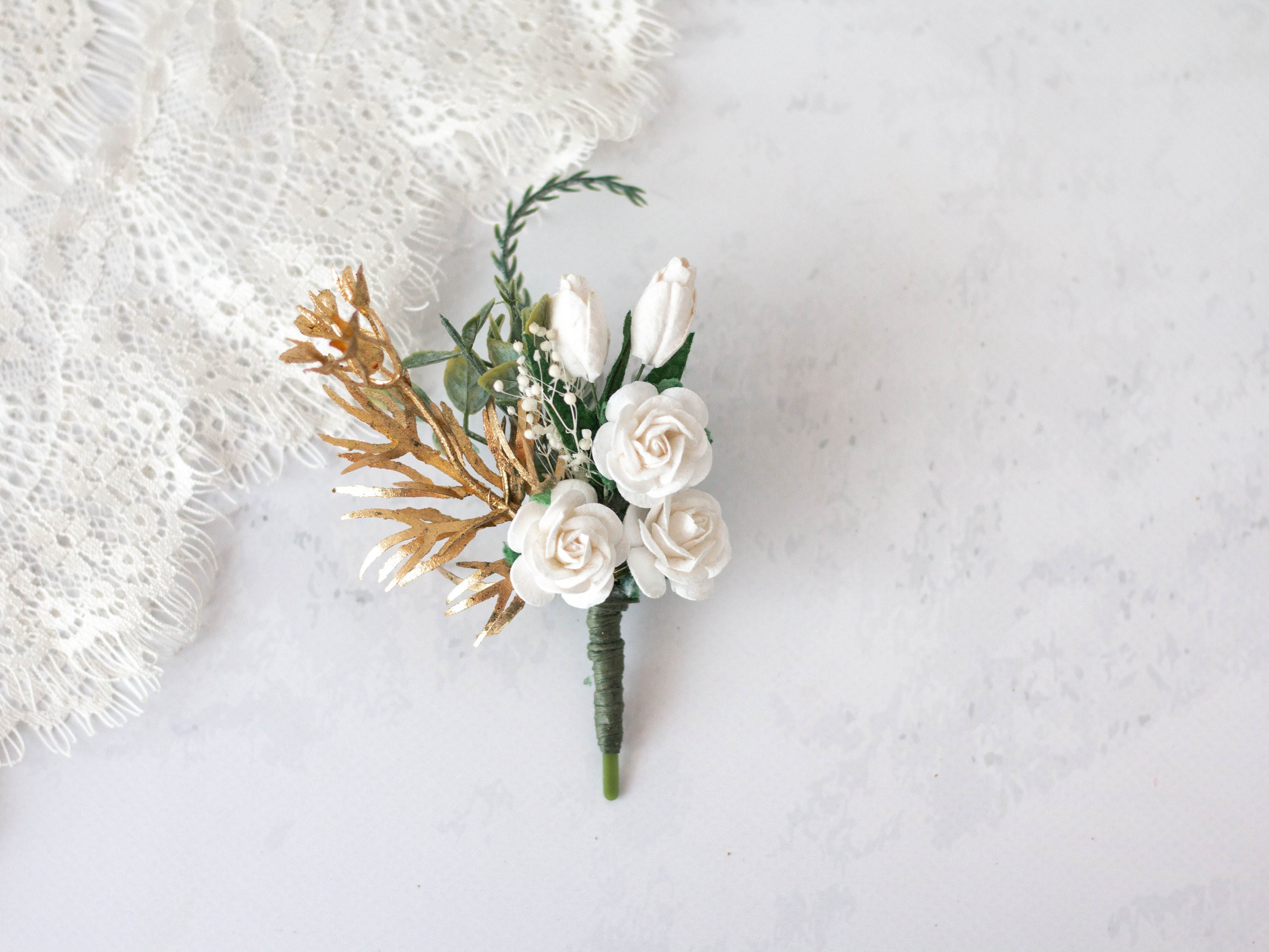 Anstecker für den Bräutigam Anstecksträußchen Blume im | Etsy