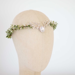 Fairy crown, elven circlet, woodland headpiece, bridal tiara, forest elf floral crown, enchanted faerie woodland headband, elf head piece image 3