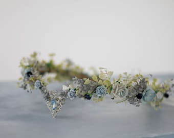 Couronne de fleurs mariage, couronne de coiffure, couronne de fleurs pour cheveux, bandeau avec fleurs