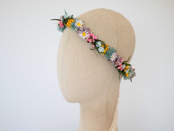 LolaWhiteShop Meadow Floral Crown Wedding, Dried Flower Crown, Daisy Hairpiece, Wildflower Headpiece, Dainty Flower Headband, Flower Girl Halo Adjustable LolaWhiteShop Meadow Floral Crown Wedding, Dried Flower Crown, Daisy Hairpiece, Wildflower Headpiece, Dainty Flower Headband, Flower Girl Halo Adjustable