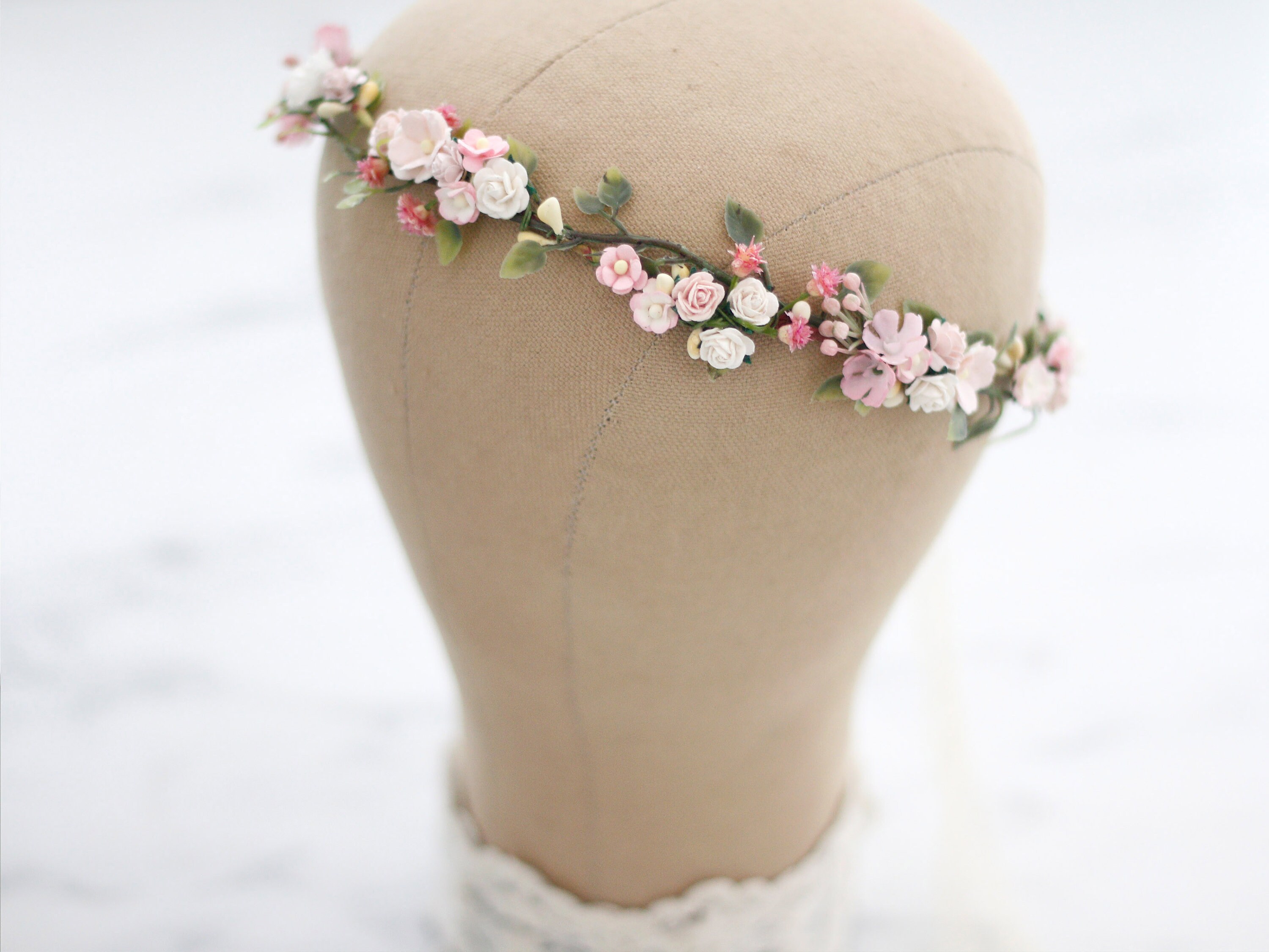 Pink flower sale headpiece
