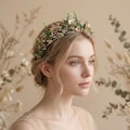 Green & Gold Fairy Crown: Fantasy Wedding Headband product logo