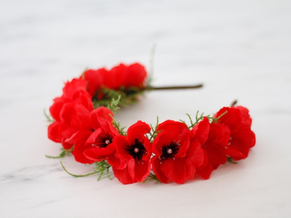 half headband poppy floral half headband poppy floral
