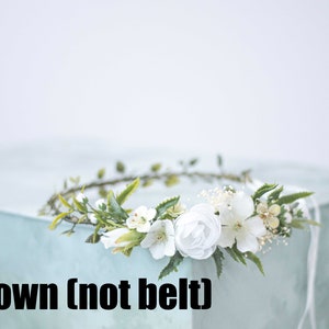 Ceinture avec des fleurs, Ceinture pour mariée, Ceinture robe de mariée crown (not belt)