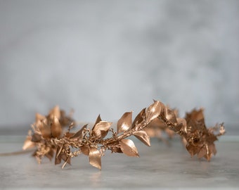 Gold Leaf Flower Crown: Greek Goddess Headband