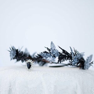 Schmetterling Haarkranz, Elfen Kopfschmuck, Elfen Krone, Fantasy Hochzeit, Elfen Stirnband, Haarband in V-Form, Feen Kostüm, Mittelalter Stirnband