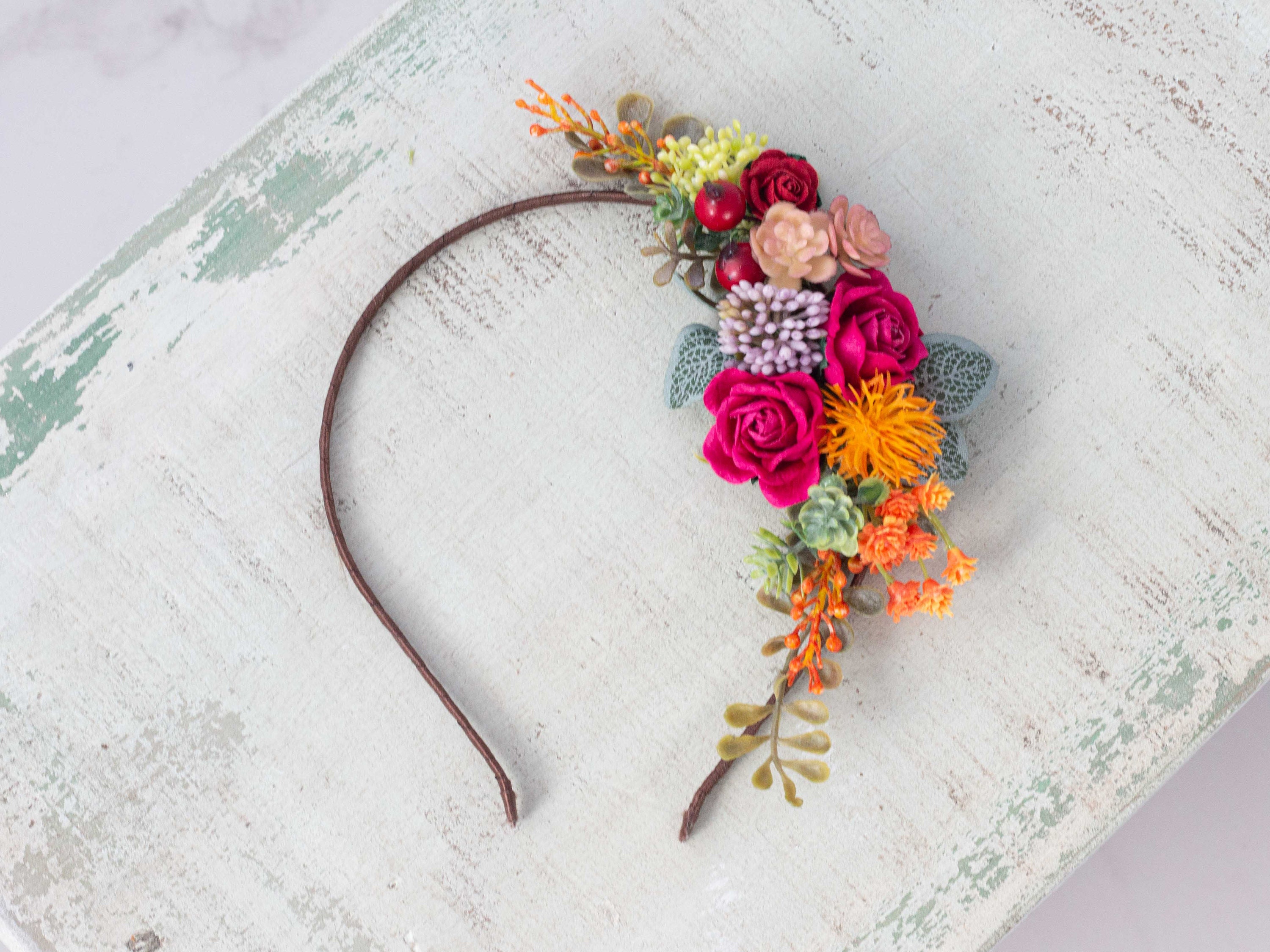 Colorful Flower Headband: Frida Kahlo Inspired Floral Crown - Etsy