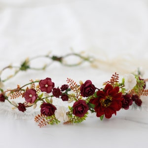 Couronne de Fleurs Mariage Blanche Couronne de Fleurs Cheveux Enfant Fille Adulte Fleurs Artificielles Fille de Fleur Bandeau avec Fleurs