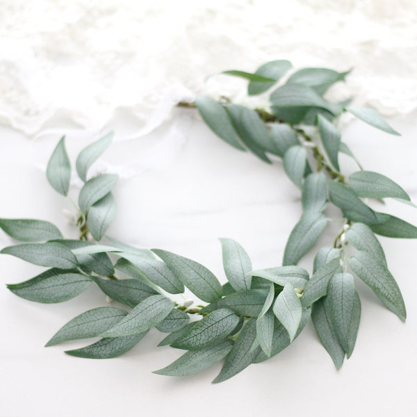 Green Leaf Crown Etsy