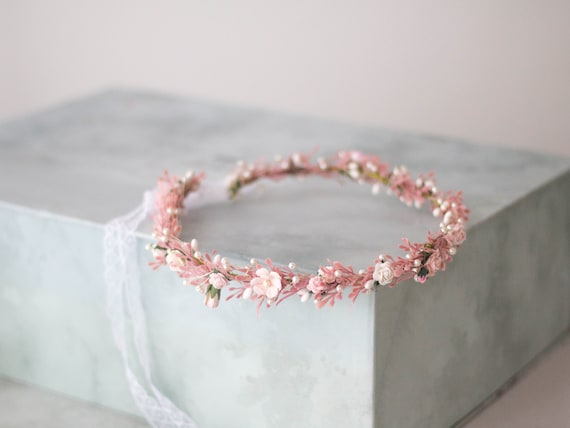 Thin Headband- Pink Peonies Thin Headband- Pink Peonies