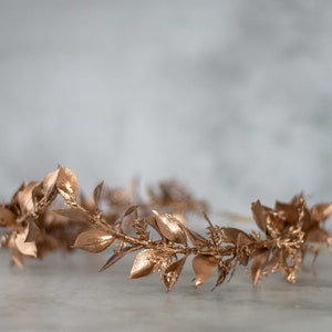 Gold leaf crown, greek flower crown, gold leaves headband, goddess gold headband, gold fern leaf wreath, golden headpiece, flower girl halo image 7