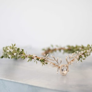 Fairy crown, elven circlet, woodland headpiece, bridal tiara, forest elf floral crown, enchanted faerie woodland headband, elf head piece image 7