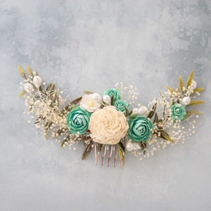 Pente com Flores, Pente de Casamento, Acessórios para Noivas, Grampo para Cabelo de Noiva, Grampos com Flores, Arranjo de Noiva, Galho