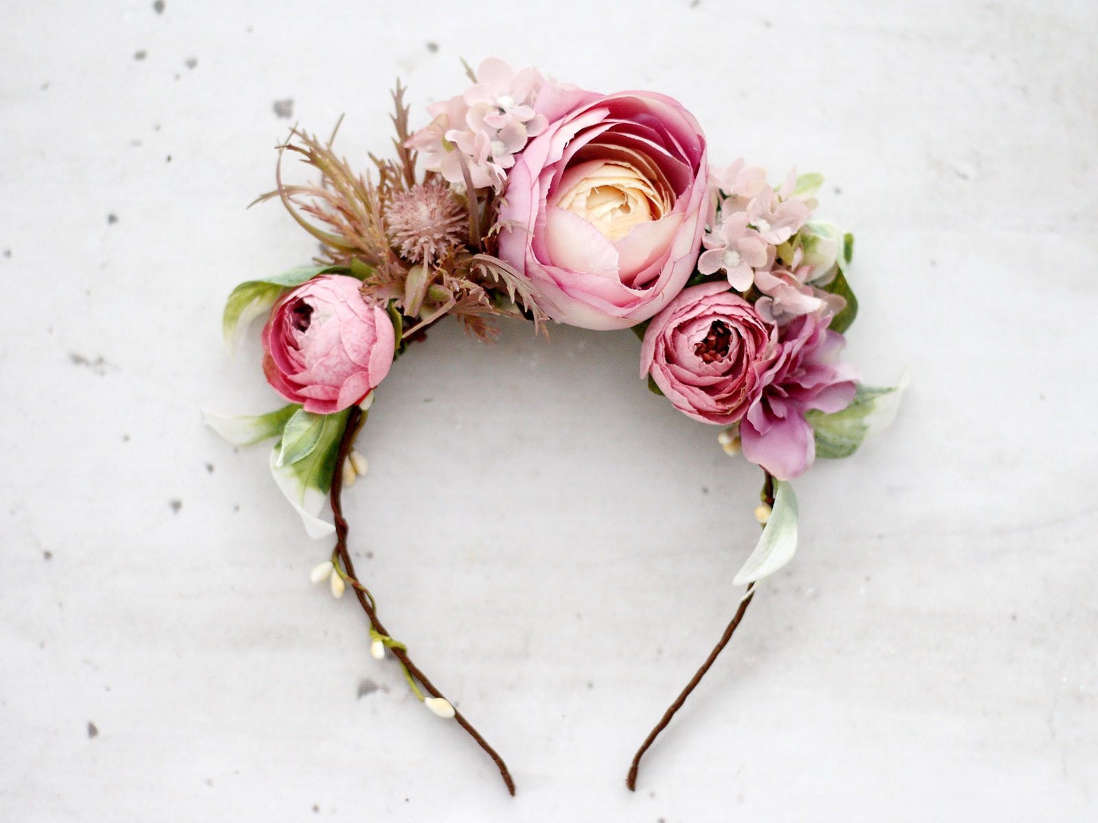 Blumen Haarreif Aus Stoff – Mit Rosen & Blüten In Blau, Gelb, Rosa, Einheitsgröße – Für Hochzeit, Strand & Party