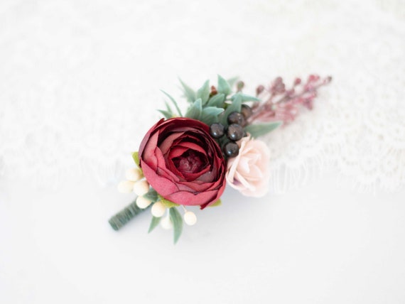 Boutonniere para novio, Flores para el ojal del novio, Flor para
