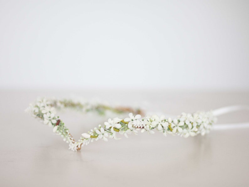 White elven crown, fairy tiara, fantasy wedding headband, elven fairy crown, elven circlet, flower girl halo, bride bridesmaid headpiece image 4