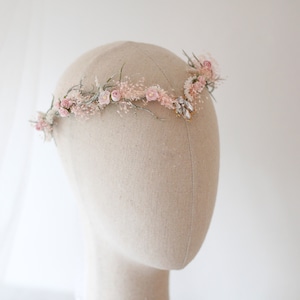 Elven fairy crown, woodland diadem, blush floral crown, fairy flower crown, elf tiara, elf headpiece, elvish tiara, babys breath elven crown image 3