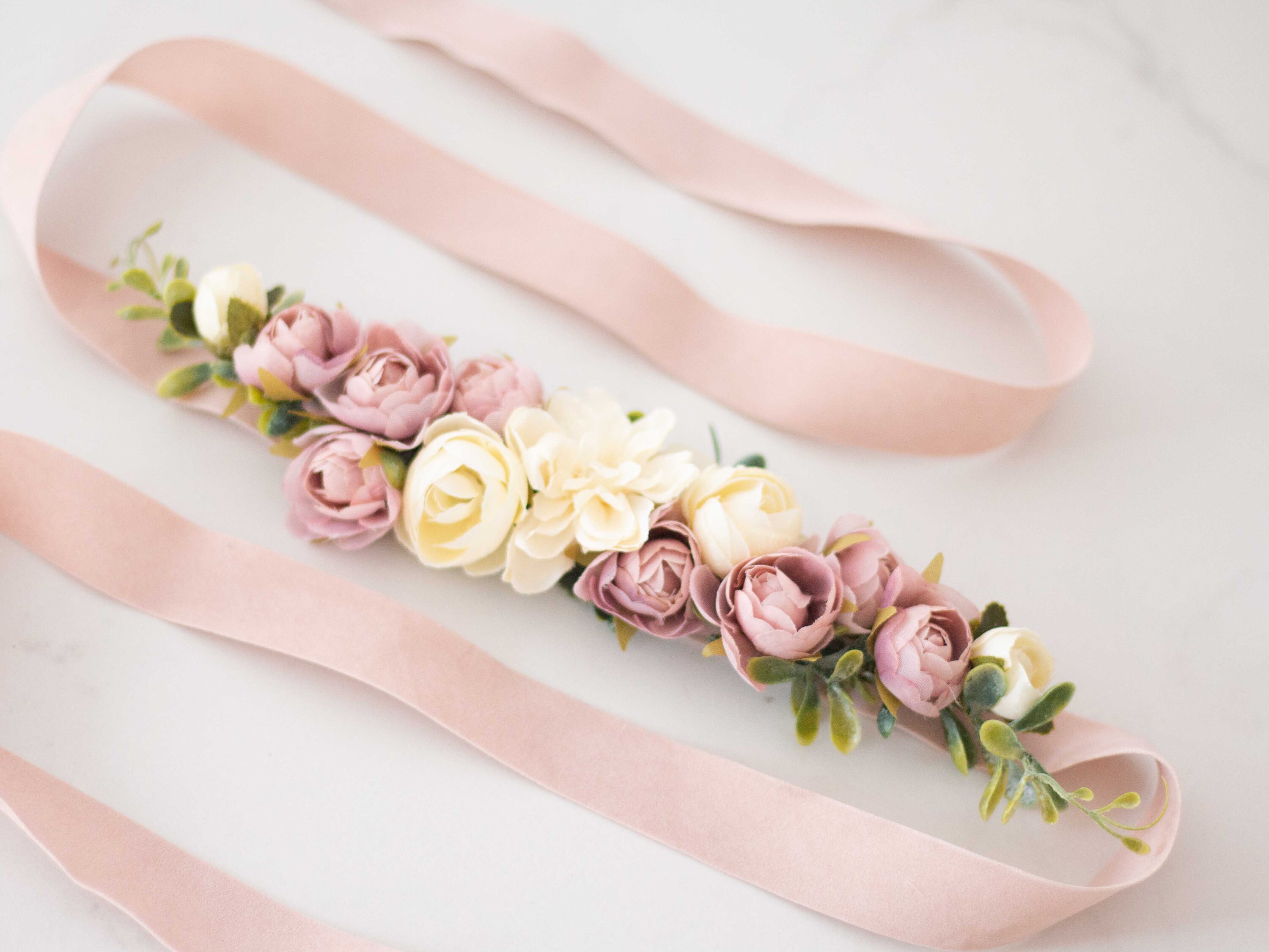 YAZILIND Fascia Per Capelli In Cotone Fatta A Mano Con Fiore - Cintura Tessuta In Corda Di Canapa Per Matrimoni E Festa