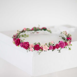 Bloemen Diadeem Bruid Bloemenkroon Tiara Nepbloemen Bruids Tiara Bloemen Bruid Bloemen Haar Bloemenslinger Vintage Hoofd Krans Hoofdband afbeelding 10