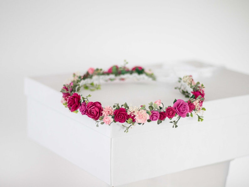 Bloemen Diadeem Bruid Bloemenkroon Tiara Nepbloemen Bruids Tiara Bloemen Bruid Bloemen Haar Bloemenslinger Vintage Hoofd Krans Hoofdband afbeelding 10