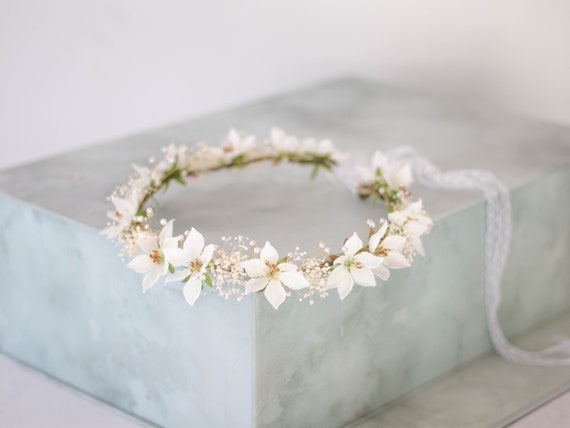 Corona Flores Niña Corona De Flores Secas Con Baby's Breath