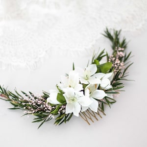 Pente com Flores, Pente de Casamento, Acessórios para Noivas, Grampo para Cabelo de Noiva, Grampos com Flores, Arranjo de Noiva, Galho