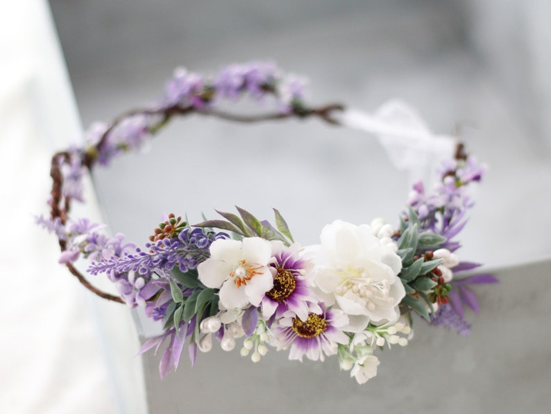 Lavender Flower Crown for Wedding - Etsy