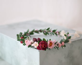 Corona De Flores Para Boda Diadema Flores Tocado Novia Niña Corona de Flores Para El Pelo Flores Artificiales Dama de Honor