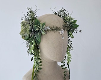 Woodland Fairy Headpiece: Greenery Floral Crown