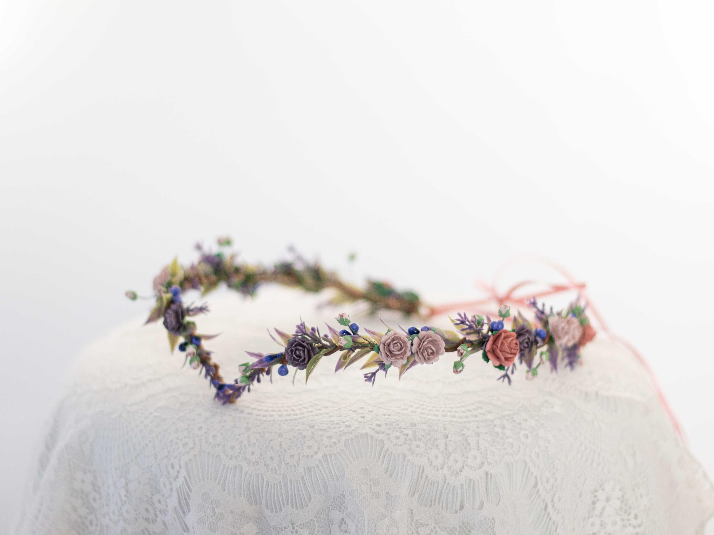 Lavender elven crown, fantasy wedding, dainty elf tiara, v-shaped hairband, fairy costume, medieval headband, fairytale headpiece circlet