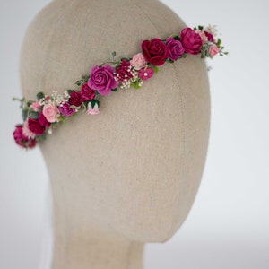 Bloemen Diadeem Bruid Bloemenkroon Tiara Nepbloemen Bruids Tiara Bloemen Bruid Bloemen Haar Bloemenslinger Vintage Hoofd Krans Hoofdband afbeelding 8