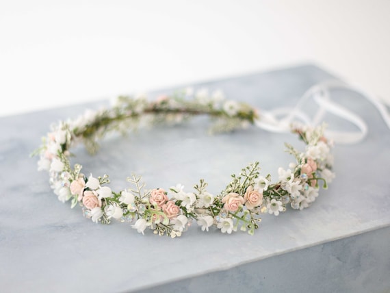 Confezione da 8 ghirlande con fiore boho, corona floreale e foglie con nastro aureola per capelli, ghirlande da sposa, diadema da sposa, accessori per feste hawaiane per bambini, donne e ragazze